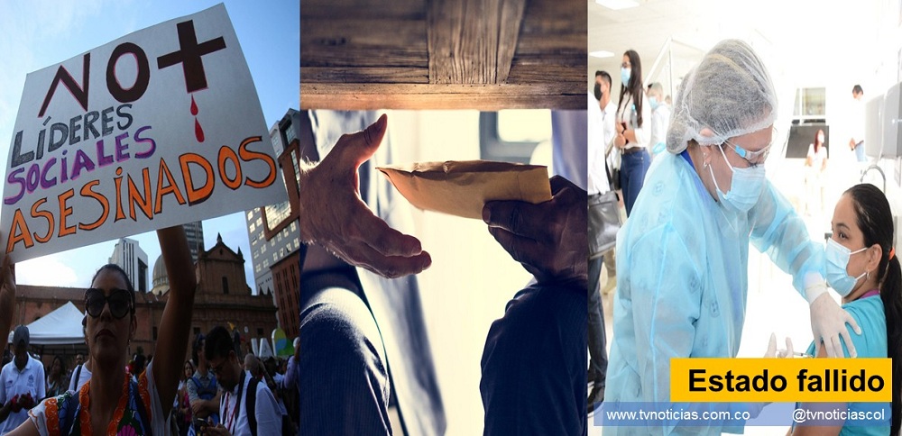 El desgobierno es total. La carnicería de líderes sociales y defensores de derechos humanos, la generalizada inseguridad ciudadana, la inoperancia institucional, la impunidad y la corrupción, son exponenciales. Todo, consecuencia de la irresponsable y laxa institucionalidad y el marco legal que la sustenta. Está concebida así e instrumentada desde los órganos del poder público Estado fallido www.tvnoticias.com.co Neiva Huila Colombia corrupción caos institucional