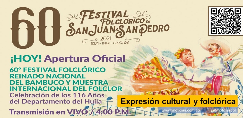 El Huila proporciona una vez más, a los colombianos, la oportunidad de disfrutar tanto la riqueza folclórica nacional como el potencial cultural de la Patria. Expresión cultural y folclórica - www.tvnoticias.com.co tvnoticiascol TVNOTICIAS.COM