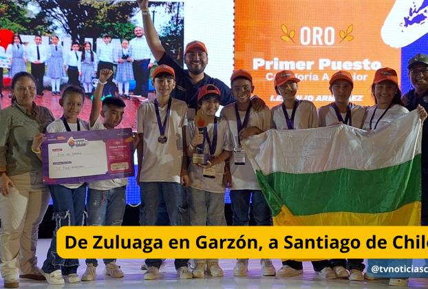 Los creadores del proyecto "Ecos del Páramo", de la institución educativa Tulio Arbeláez, de Zuluaga, zona rural de Garzón, Huila, ganaron la medalla de oro en el concurso Steam + Colombia 2025, categoría Junior, realizdo en Cartagena. De Zuluaga en Garzón, a Santiago de Chile - TVNOTICIAS