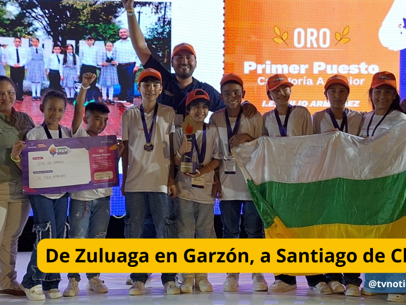 Los creadores del proyecto "Ecos del Páramo", de la institución educativa Tulio Arbeláez, de Zuluaga, zona rural de Garzón, Huila, ganaron la medalla de oro en el concurso Steam + Colombia 2025, categoría Junior, realizdo en Cartagena. De Zuluaga en Garzón, a Santiago de Chile - TVNOTICIAS