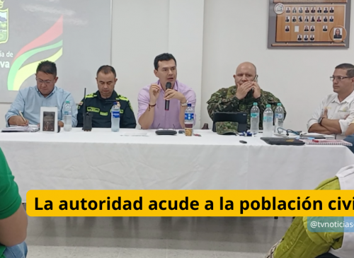 La autoridad acude a la población civil El alcalde de Neiva, acudió a la Sociedad Civil para que invite a Otty Patiño, Alto Comisionado de Paz, a instalar en Neiva, Huila, una Mesa de Diálogo, con disidentes de las FARC, para que se comprometan a excluir, a la sociedad civil, del conflicto armado.