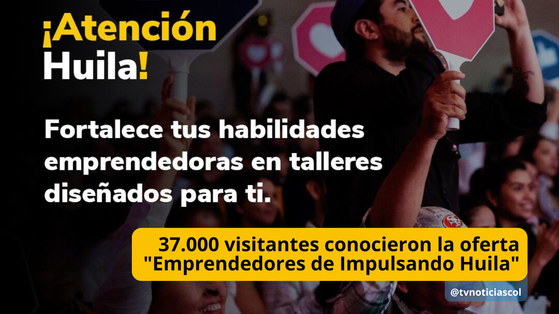37.000 visitantes conocieron la oferta "Emprendedores de Impulsando Huila" Un balance positivo dejó la participación de 39 empresarios y emprendedores del programa Impulsando Huila en tres ferias comerciales y de emprendimiento realizadas en Neiva, Palermo y Aipe Ecopetrol y la Cámara de Comercio del Huila @tvnoticiascol