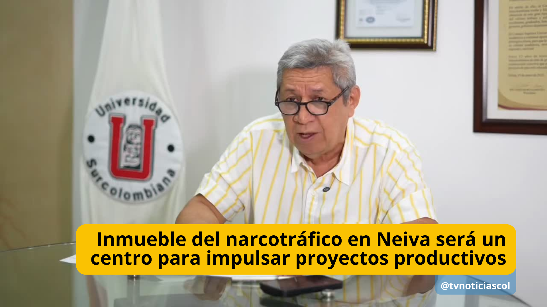 La universidad SURCOLOMBIANA que otrora en Neiva, Huila, recibió inmueble, otrora perteneciente al cartel de Cali y que con valor cercano a los $8.000 millones, operó en sector comercial del sur urbano de la capital opita Inmueble del narcotráfico, en Neiva, será un centro para impulsar proyectos productivos - TVNOTICIAS USCO