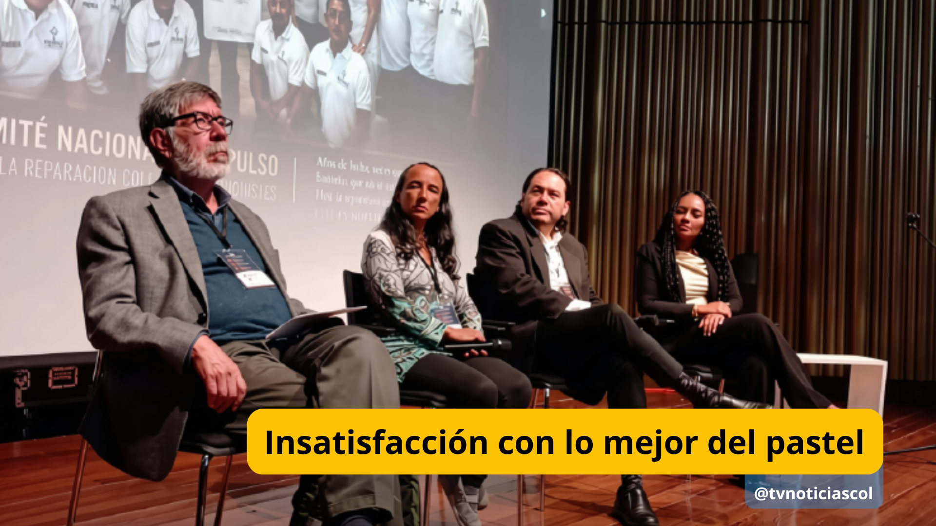 El panel, programado en el lanzamiento de las emisoras "Enlace País", en Bogotá, con presencia de connotados investigadores del periodismo y académicos reconocidos, no alcanzó las expectativas Insatisfacción con lo mejor del pastel @tvnoticiascol www.tvnoticias.net El desarrollo del panel, que cerró el bien estructurado programa organizado por el Comité Nacional de Impulso para la Reparación de Periodistas Víctimas y la Unidad Nacional de Víctimas, no satisfizo a los asistentes ni a los seguidores tanto de las redes sociales como de las emisoras del Sistema de Medios Digitales.
