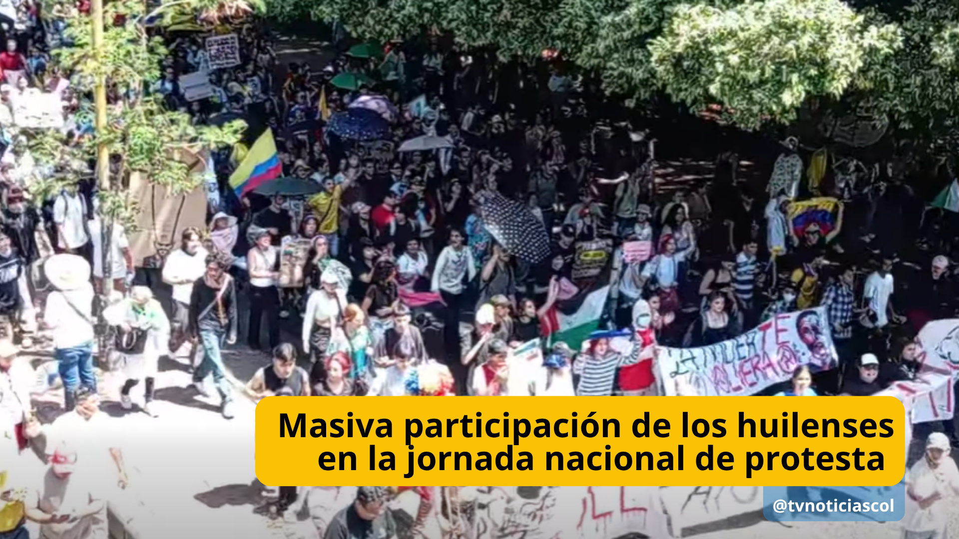 La capital del Huila, concentró las delegaciones de todos los municipios, para participar en una masiva jornada nacional de protesta, organizada en Colombia, durante la mañana del miércoles 14 de octubre de 2026. Masiva participación de los huilenses en la jornada nacional de protesta tvnoticiascol